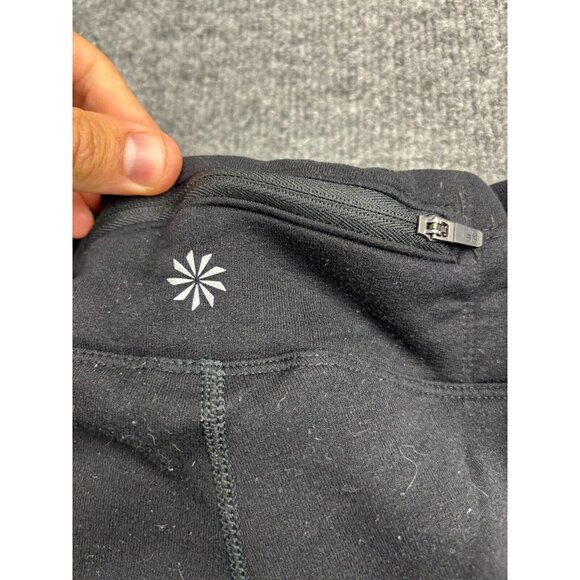 Athleta Pants Women's L Black Pull On Drawstring Tapered Fleece Sweatpant - Picture 10 of 11